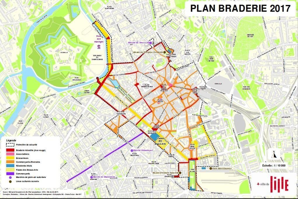 kaart Lille braderie