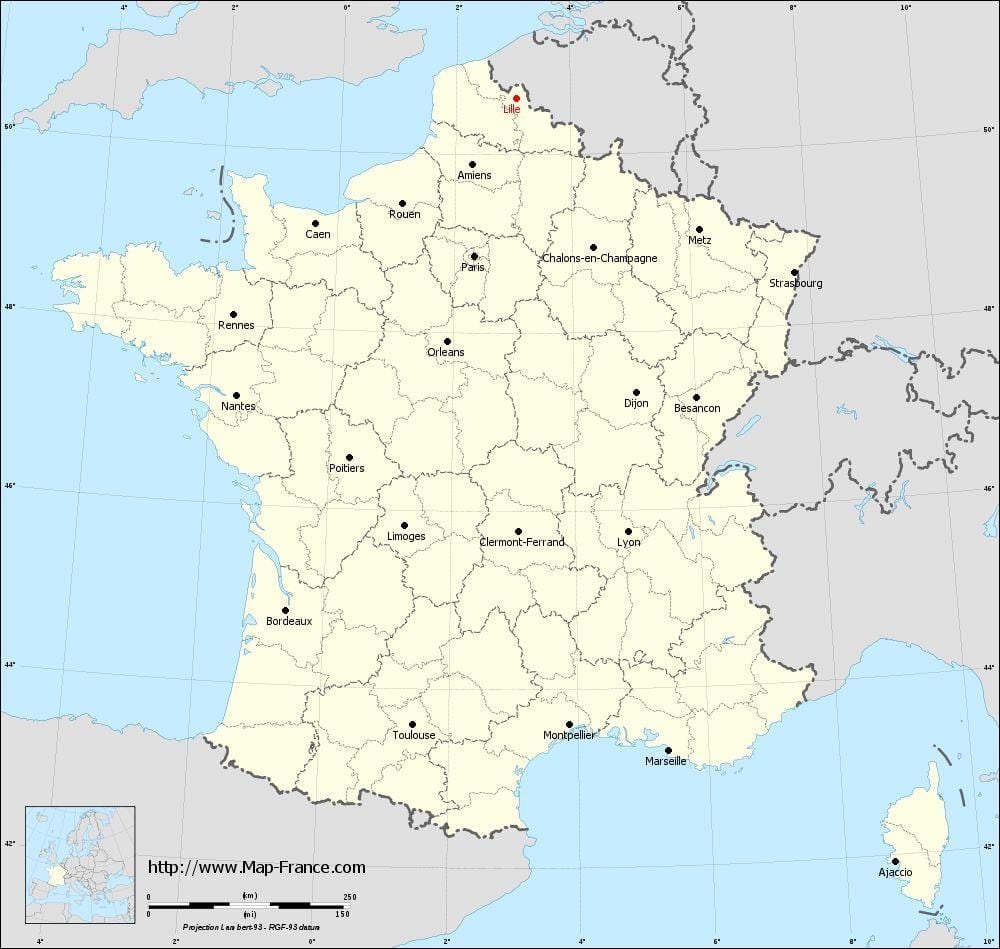 geograafiline kaart Lille
