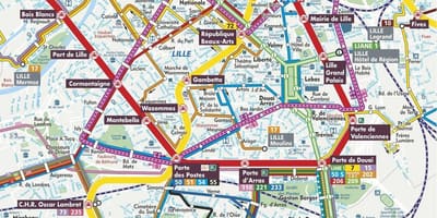 Street map of Lille, prantsusmaa